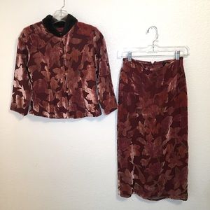 🍁VTG 90s mandarin collared  two piece suit